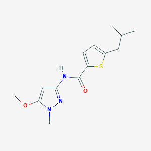 molecular formula C14H19N3O2S B7394084 N-(5-methoxy-1-methylpyrazol-3-yl)-5-(2-methylpropyl)thiophene-2-carboxamide 