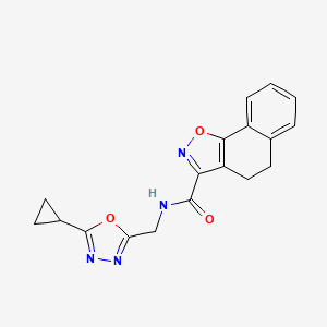 molecular formula C18H16N4O3 B7394093 N-[(5-cyclopropyl-1,3,4-oxadiazol-2-yl)methyl]-4,5-dihydrobenzo[g][1,2]benzoxazole-3-carboxamide 