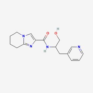 molecular formula C16H20N4O2 B7394104 N-(1-hydroxy-3-pyridin-3-ylpropan-2-yl)-5,6,7,8-tetrahydroimidazo[1,2-a]pyridine-2-carboxamide 