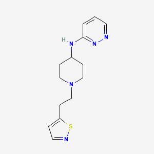 molecular formula C14H19N5S B7394189 N-[1-[2-(1,2-thiazol-5-yl)ethyl]piperidin-4-yl]pyridazin-3-amine 