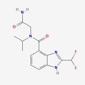 molecular formula C14H16F2N4O2 B7394249 N-(2-amino-2-oxoethyl)-2-(difluoromethyl)-N-propan-2-yl-1H-benzimidazole-4-carboxamide 