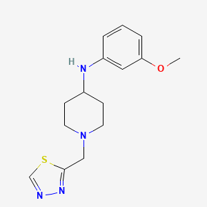 molecular formula C15H20N4OS B7394277 N-(3-methoxyphenyl)-1-(1,3,4-thiadiazol-2-ylmethyl)piperidin-4-amine 