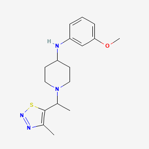 molecular formula C17H24N4OS B7394283 N-(3-methoxyphenyl)-1-[1-(4-methylthiadiazol-5-yl)ethyl]piperidin-4-amine 
