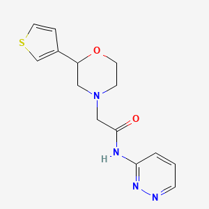 molecular formula C14H16N4O2S B7394406 N-pyridazin-3-yl-2-(2-thiophen-3-ylmorpholin-4-yl)acetamide 