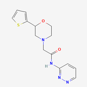molecular formula C14H16N4O2S B7394417 N-pyridazin-3-yl-2-(2-thiophen-2-ylmorpholin-4-yl)acetamide 