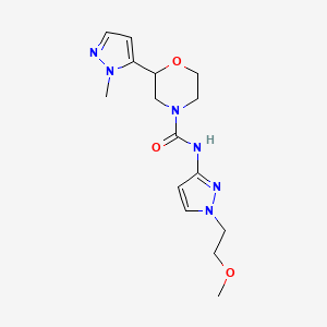 molecular formula C15H22N6O3 B7394455 N-[1-(2-methoxyethyl)pyrazol-3-yl]-2-(2-methylpyrazol-3-yl)morpholine-4-carboxamide 