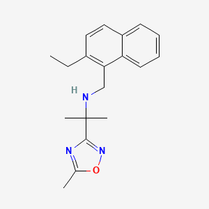 molecular formula C19H23N3O B7394557 N-[(2-ethylnaphthalen-1-yl)methyl]-2-(5-methyl-1,2,4-oxadiazol-3-yl)propan-2-amine 