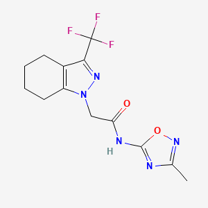 molecular formula C13H14F3N5O2 B7394681 N-(3-methyl-1,2,4-oxadiazol-5-yl)-2-[3-(trifluoromethyl)-4,5,6,7-tetrahydroindazol-1-yl]acetamide 