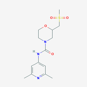 molecular formula C14H21N3O4S B7394893 N-(2,6-dimethylpyridin-4-yl)-2-(methylsulfonylmethyl)morpholine-4-carboxamide 