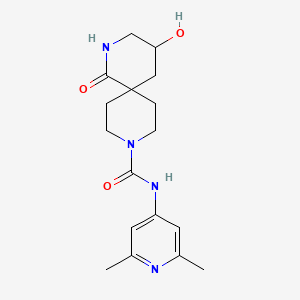 molecular formula C17H24N4O3 B7394902 N-(2,6-dimethylpyridin-4-yl)-4-hydroxy-1-oxo-2,9-diazaspiro[5.5]undecane-9-carboxamide 