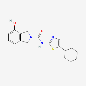 molecular formula C18H21N3O2S B7395114 N-(5-cyclohexyl-1,3-thiazol-2-yl)-4-hydroxy-1,3-dihydroisoindole-2-carboxamide 