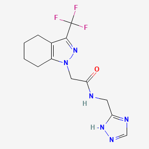molecular formula C13H15F3N6O B7395131 N-(1H-1,2,4-triazol-5-ylmethyl)-2-[3-(trifluoromethyl)-4,5,6,7-tetrahydroindazol-1-yl]acetamide 