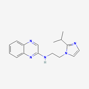 molecular formula C16H19N5 B7396303 N-[2-(2-propan-2-ylimidazol-1-yl)ethyl]quinoxalin-2-amine 