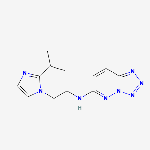molecular formula C12H16N8 B7396304 N-[2-(2-propan-2-ylimidazol-1-yl)ethyl]tetrazolo[1,5-b]pyridazin-6-amine 