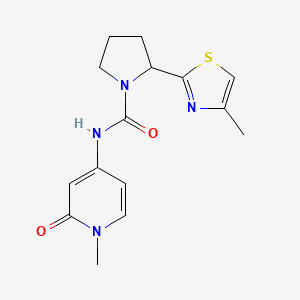 molecular formula C15H18N4O2S B7396339 N-(1-methyl-2-oxopyridin-4-yl)-2-(4-methyl-1,3-thiazol-2-yl)pyrrolidine-1-carboxamide 