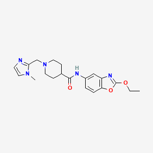 molecular formula C20H25N5O3 B7396368 N-(2-ethoxy-1,3-benzoxazol-5-yl)-1-[(1-methylimidazol-2-yl)methyl]piperidine-4-carboxamide 