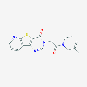 molecular formula C17H18N4O2S B7396495 N-ethyl-N-(2-methylprop-2-enyl)-2-(6-oxo-8-thia-3,5,10-triazatricyclo[7.4.0.02,7]trideca-1(9),2(7),3,10,12-pentaen-5-yl)acetamide 