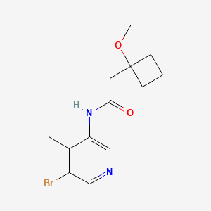 molecular formula C13H17BrN2O2 B7396592 N-(5-bromo-4-methylpyridin-3-yl)-2-(1-methoxycyclobutyl)acetamide 