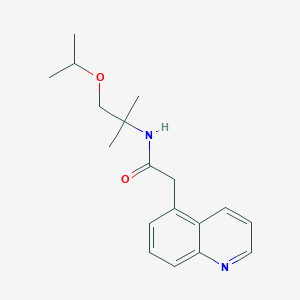 molecular formula C18H24N2O2 B7396858 N-(2-methyl-1-propan-2-yloxypropan-2-yl)-2-quinolin-5-ylacetamide 