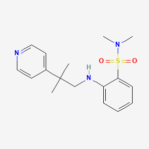 molecular formula C17H23N3O2S B7397059 N,N-dimethyl-2-[(2-methyl-2-pyridin-4-ylpropyl)amino]benzenesulfonamide 