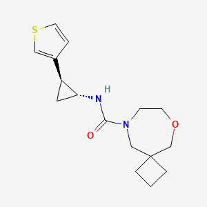 molecular formula C16H22N2O2S B7397109 N-[(1R,2S)-2-thiophen-3-ylcyclopropyl]-6-oxa-9-azaspiro[3.6]decane-9-carboxamide 