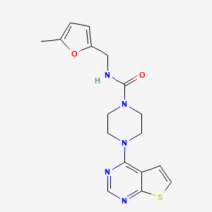 molecular formula C17H19N5O2S B7397149 N-[(5-methylfuran-2-yl)methyl]-4-thieno[2,3-d]pyrimidin-4-ylpiperazine-1-carboxamide 