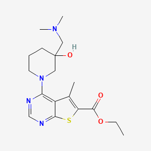 molecular formula C18H26N4O3S B7397261 Ethyl 4-[3-[(dimethylamino)methyl]-3-hydroxypiperidin-1-yl]-5-methylthieno[2,3-d]pyrimidine-6-carboxylate 