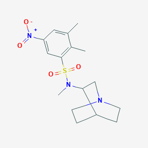 molecular formula C16H23N3O4S B7397462 N-(1-azabicyclo[2.2.2]octan-3-yl)-N,2,3-trimethyl-5-nitrobenzenesulfonamide 
