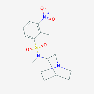molecular formula C15H21N3O4S B7397464 N-(1-azabicyclo[2.2.2]octan-3-yl)-N,2-dimethyl-3-nitrobenzenesulfonamide 