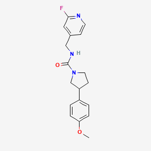 molecular formula C18H20FN3O2 B7397537 N-[(2-fluoropyridin-4-yl)methyl]-3-(4-methoxyphenyl)pyrrolidine-1-carboxamide 