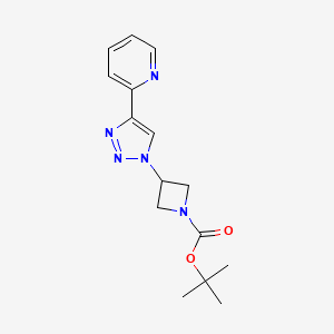 molecular formula C15H19N5O2 B7397683 Tert-butyl 3-(4-pyridin-2-yltriazol-1-yl)azetidine-1-carboxylate 