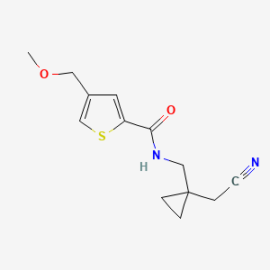 molecular formula C13H16N2O2S B7397687 N-[[1-(cyanomethyl)cyclopropyl]methyl]-4-(methoxymethyl)thiophene-2-carboxamide 