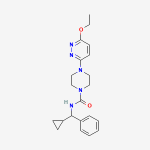 molecular formula C21H27N5O2 B7398179 N-[cyclopropyl(phenyl)methyl]-4-(6-ethoxypyridazin-3-yl)piperazine-1-carboxamide 