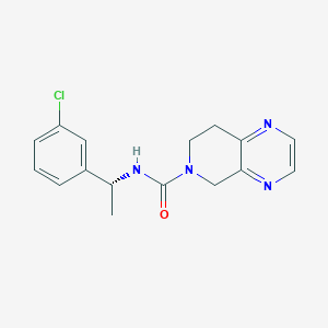 molecular formula C16H17ClN4O B7398190 N-[(1R)-1-(3-chlorophenyl)ethyl]-7,8-dihydro-5H-pyrido[3,4-b]pyrazine-6-carboxamide 