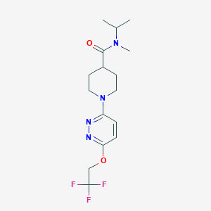 molecular formula C16H23F3N4O2 B7398526 N-methyl-N-propan-2-yl-1-[6-(2,2,2-trifluoroethoxy)pyridazin-3-yl]piperidine-4-carboxamide 