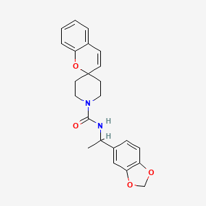 molecular formula C23H24N2O4 B7398609 N-[1-(1,3-benzodioxol-5-yl)ethyl]spiro[chromene-2,4'-piperidine]-1'-carboxamide 