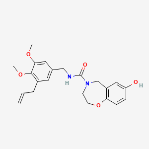 molecular formula C22H26N2O5 B7398612 N-[(3,4-dimethoxy-5-prop-2-enylphenyl)methyl]-7-hydroxy-3,5-dihydro-2H-1,4-benzoxazepine-4-carboxamide 