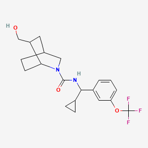 molecular formula C20H25F3N2O3 B7398757 N-[cyclopropyl-[3-(trifluoromethoxy)phenyl]methyl]-6-(hydroxymethyl)-2-azabicyclo[2.2.2]octane-2-carboxamide 