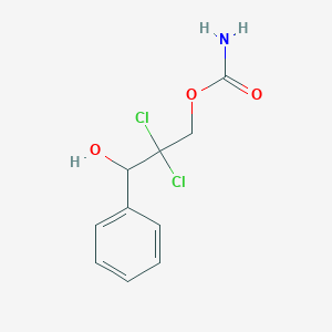 molecular formula C10H11Cl2NO3 B073988 Carbamic acid, 2,2-dichloro-3-hydroxy-3-phenylpropyl ester CAS No. 1211-00-3
