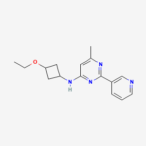 molecular formula C16H20N4O B7398833 N-(3-ethoxycyclobutyl)-6-methyl-2-pyridin-3-ylpyrimidin-4-amine 