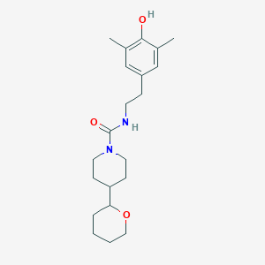 molecular formula C21H32N2O3 B7398848 N-[2-(4-hydroxy-3,5-dimethylphenyl)ethyl]-4-(oxan-2-yl)piperidine-1-carboxamide 
