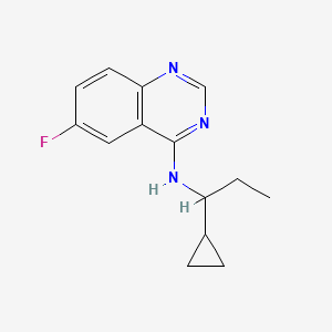 molecular formula C14H16FN3 B7398903 N-(1-cyclopropylpropyl)-6-fluoroquinazolin-4-amine 