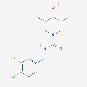 molecular formula C15H20Cl2N2O2 B7399009 N-[(3,4-dichlorophenyl)methyl]-4-hydroxy-3,5-dimethylpiperidine-1-carboxamide 