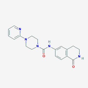 molecular formula C19H21N5O2 B7399035 N-(1-oxo-3,4-dihydro-2H-isoquinolin-6-yl)-4-pyridin-2-ylpiperazine-1-carboxamide 