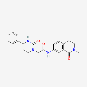 molecular formula C22H24N4O3 B7399122 N-(2-methyl-1-oxo-3,4-dihydroisoquinolin-7-yl)-2-(2-oxo-4-phenyl-1,3-diazinan-1-yl)acetamide 