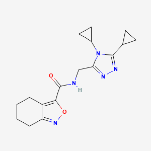molecular formula C17H21N5O2 B7399180 N-[(4,5-dicyclopropyl-1,2,4-triazol-3-yl)methyl]-4,5,6,7-tetrahydro-2,1-benzoxazole-3-carboxamide 