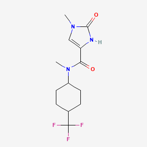 molecular formula C13H18F3N3O2 B7399235 N,3-dimethyl-2-oxo-N-[4-(trifluoromethyl)cyclohexyl]-1H-imidazole-5-carboxamide 