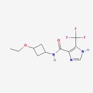 molecular formula C11H14F3N3O2 B7399325 N-(3-ethoxycyclobutyl)-5-(trifluoromethyl)-1H-imidazole-4-carboxamide 