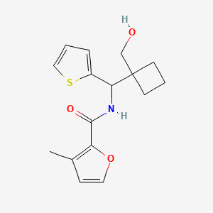 molecular formula C16H19NO3S B7399326 N-[[1-(hydroxymethyl)cyclobutyl]-thiophen-2-ylmethyl]-3-methylfuran-2-carboxamide 