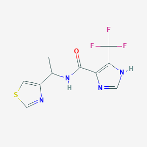 molecular formula C10H9F3N4OS B7399356 N-[1-(1,3-thiazol-4-yl)ethyl]-5-(trifluoromethyl)-1H-imidazole-4-carboxamide 